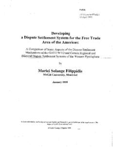 FTAA.soc/w/07/Add.1 14 April 1999 Submission to the Committee on Civil Society by Mariel Solange Filippidis, McGill University, Montréal