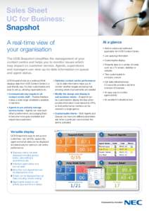 Sales Sheet UC for Business: Snapshot A real-time view of your organisation