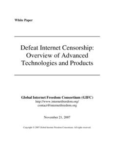 Content-control software / Privacy / Internet / Software / Internet censorship circumvention / Censorship / Ultrasurf / Open proxy / Google China / Internet censorship / Computer network security / Computing