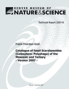 Denver Museum of Nature & Science Technical Report[removed]published 30 November 2007