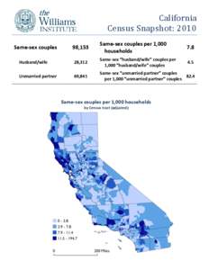 California Census Snapshot: [removed],153 Same-sex couples per 1,000 households