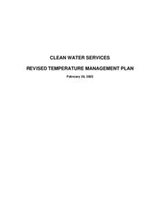 Clean Water Services Revised Temperature Management Plan - February 28, 2005
