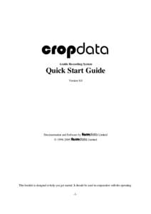 cropdata Arable Recording System Quick Start Guide Version 8.0