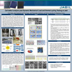 Cell defect analysis post Dynamic Mechanical Load and thermal cycling Testing at Jabil