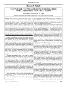 PSYCHOLOGICAL SCIENCE  Research Article UNSUPERVISED STATISTICAL LEARNING OF HIGHER-ORDER SPATIAL STRUCTURES FROM VISUAL SCENES József Fiser and Richard N. Aslin