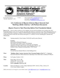 Michael Hancock / Mick Cornett / Denver / Scott Smith / Colorado / Year of birth missing / Geography of Colorado / United States Conference of Mayors