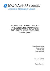 COMMUNITY BASED INJURY PREVENTION EVALUATION: THE SAFE LIVING PROGRAMJoan Ozanne-Smith