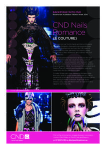 BACKSTAGE WITH CND Rosemount Australian Fashion Week 2010 CND Nails Romance (& couture)