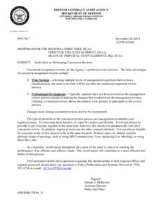 DEFENSE CONTRACT AUDIT AGENCY DEPARTMENT OF DEFENSE 8725 JOHN J. KINGMAN ROAD, SUITE 2135 FORT BELVOIR, VA[removed]IN REPLY REFER TO