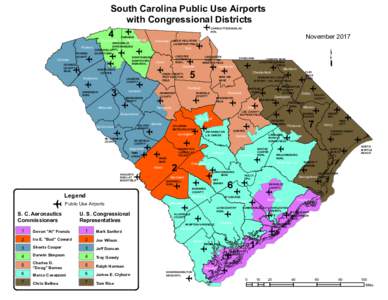 South Carolina Public Use Airports with Congressional Districts o 4 o CHARLOTTE/DOUGLAS INTL