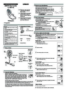 INSTRUCTION MANUAL  4. Measure your stride distance OMRON Step Counter Model