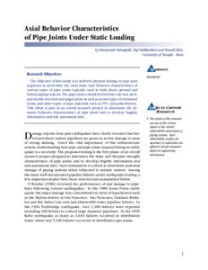 Axial Behavior Characteristics of Pipe Joints under Static Loading