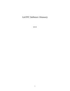 LArTPC Software Glossary