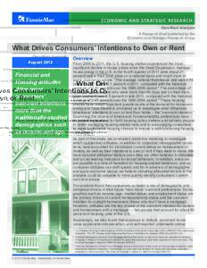 ECONOMIC AND STRATEGIC RESEARCH Own-Rent Analysis A Research Brief published by the Economic and Strategic Research Group  What Drives Consumers’ Intentions to Own or Rent