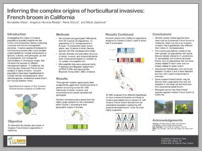 Inferring the complex origins of horticultural invasives: French broom in California Annabelle 1 Kleist ,