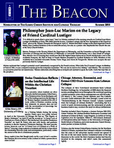 The Beacon  Newsletter of The Lumen Christi Institute for Catholic Thought Summer 2011