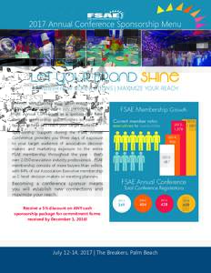 ®  2017 Annual Conference Sponsorship Menu let your Brand shine Establish New Connections | Maximize Your Reach