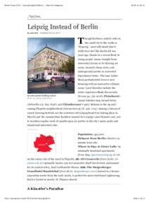 Winter TravelLeipzig Instead of Berlin -- New York Magazine:41 Leipzig Instead of Berlin By Jess Holl