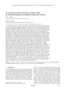 JOURNAL OF GEOPHYSICAL RESEARCH, VOL. 109, D14108, doi:[removed]2003JD004414, 2004  An assessment of three alternatives to linear trends for characterizing global atmospheric temperature changes Dian J. Seidel Air Resourc
