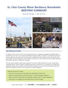 St. Clair County Water Resiliency Roundtable Summary Report