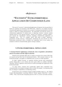 Chapter 14  <Reference> Excessive Extraterritorial Application of Competition Law