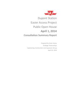 Dupont Station Open House Summary Report