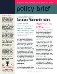 BALL STATE UNIVERSITY • CENTER FOR BUSINESS AND ECONOMIC RESEARCH  policy brief