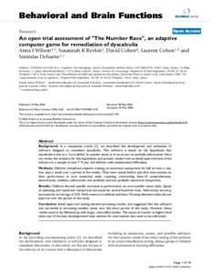 Behavioral and Brain Functions  BioMed Central Open Access