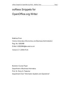 ooRexx Snippets for OpenOffice.org Writer – Matthias Prem  ooRexx Snippets for OpenOffice.org Writer  Matthias Prem