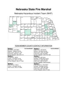 Nebraska State Fire Marshal Nebraska Hazardous Incident Team (NHIT) Sioux Dawes