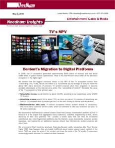 Microsoft Word - MARTIN Needham Insights TVs NPV 5-10.doc