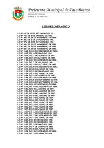 1  LEIS DE ZONEAMENTO LEI Nº 65, DE 10 DE SETEMBRO DELEI Nº 757, DE 8 DE JANEIRO DELEI N° 804, DE 28 DE NOVEMBRO DE 1988.