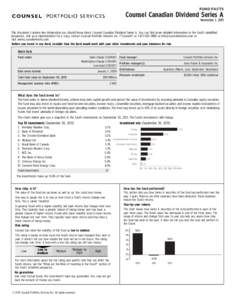 FUND FACTS  Counsel Canadian Dividend Series A November 1, 2013