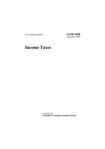 Accounting Standard  AASB 1020 December[removed]Income Taxes