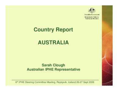5th IPHE SC mtg - Australian country rpt