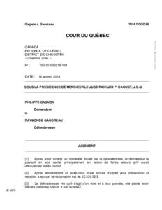 Gagnon c. Gaudreau[removed]QCCQ 88 CANADA PROVINCE DE QUÉBEC