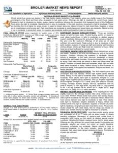 MONDAY OCTOBER 31, 2011 VOL. 58 NO. 130 BROILER MARKET NEWS REPORT ISSN[removed]