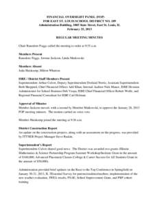 East St. Louis School District 189 Financial Oversight Panel Meeting Minutes - February 25, 2013