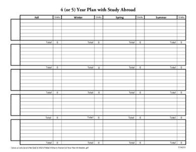 4 (or 5) Year Plan with Study Abroad Fall Units  Winter