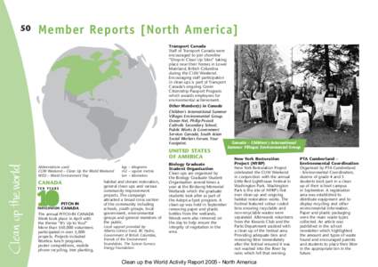 50  Member Reports [North America] Transport Canada Staff of Transport Canada were encouraged to join shoreline