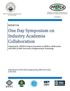 VOLUME-1  REPORT ON One Day Symposium on Industry Academia