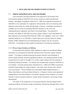 7. METAL SMELTING AND REFINING SOURCES OF CDD/CDF - Exposure and Human Health Reassessment of 2,3,7,8-Tetrachlorodibenzo-p-Dioxin (TCDD) and Related Compounds - Part I: Estimating Exposure to Dioxin-Like Compounds - Volu