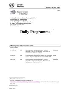 Status report on consideration of agenda items as at 10 May 2007