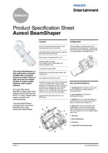 Product Specification Sheet Aureol BeamShaper Features Configuration