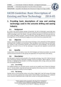 IACDS guidline: Basic description of existing and new technology