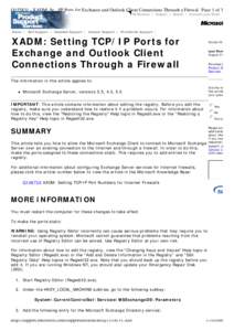 Groupware / Windows Registry / Software / Microsoft Exchange Server / Port / Internet protocol suite / Microsoft Windows / Features new to Windows XP / Windows / Internet protocols / System software / Computing