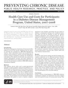 VOLUME 8: NO. 3, A53  MAY 2011 ORIGINAL RESEARCH  Health Care Use and Costs for Participants