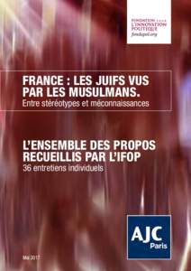 FRANCE : LES JUIFS VUS PAR LES MUSULMANS. Entre stéréotypes et méconnaissances  L’ensemble des propos