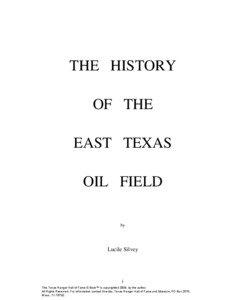 The History of the East Texas Oil Field
