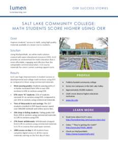 Open educational resources / Open education / Salt Lake Community College / Open textbook / Textbook / E-learning / Open.Michigan / Open content / Education / Knowledge